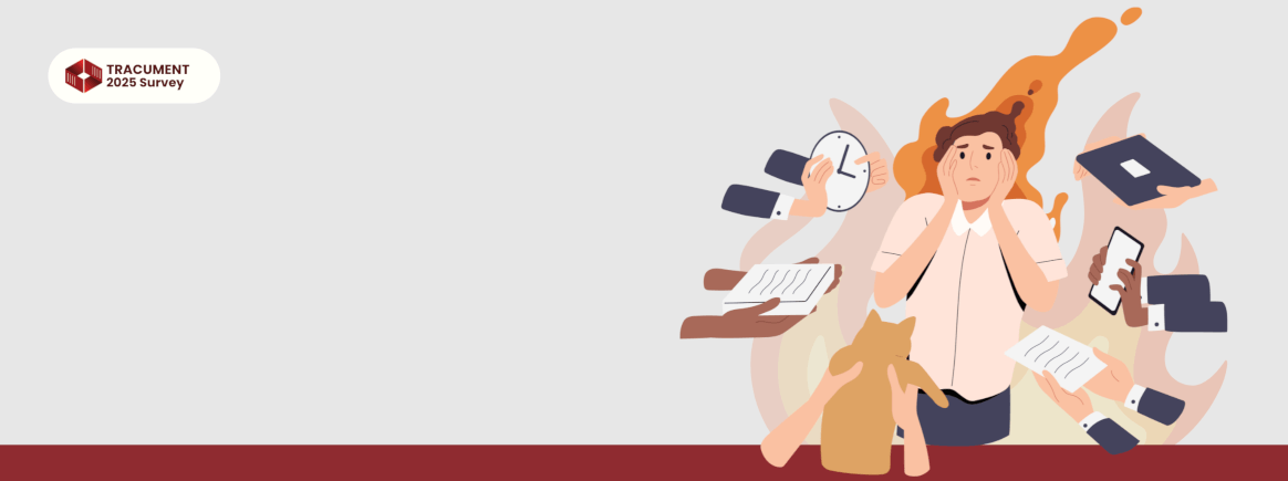 Illustration of a legal firm employee trying to keep track of multiple manual document requests