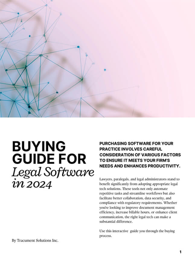 Cover of our Buying Guide for Legal Software 2024